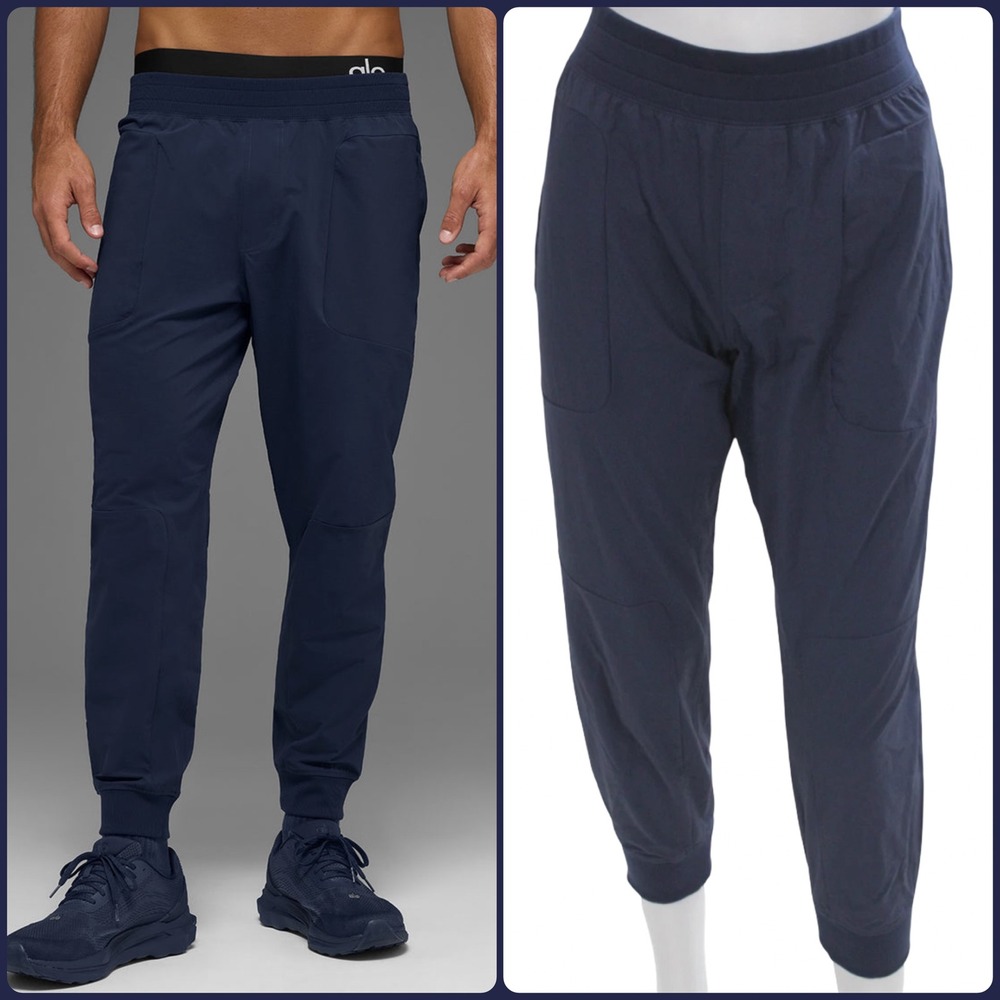 Alo Yoga Co-Op Pant Men's Navy Blue Performance Training Jogger Water Repellent